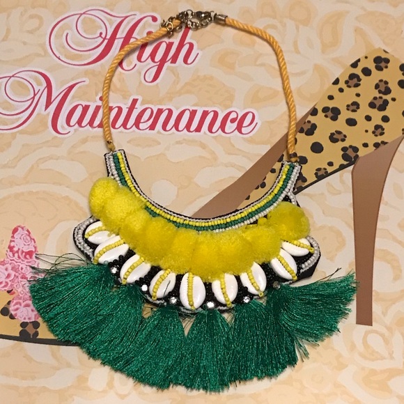 Ethnic Boho Beaded Tassel Cowrie Shell Necklace - Picture 2 of 16